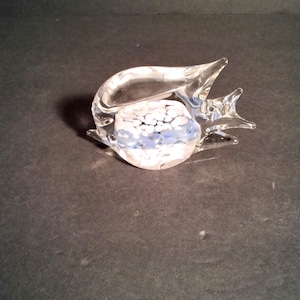 Beautiful Hand Blown Glass Fish With Blue And White Inside