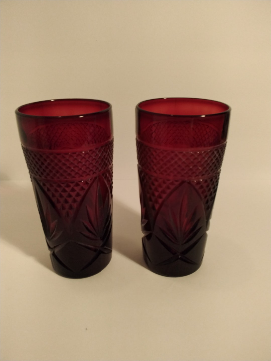 Cristal D'arques Ruby Red Drinking Glasses 2pc Etsy