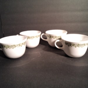 Vintage Corelle Livingware -- 4pc Cups--Spring Blossom Pattern