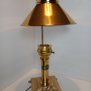 Vintage Brass Lamp -- Orient Express Table Lamp MISSING GLASS