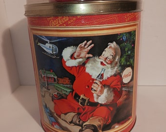 Vintage Coca-Cola Popcorn Tin With Train In The Lid -- Train is Unopened