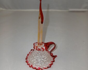 Vintage Spun Glass Candle Figurine