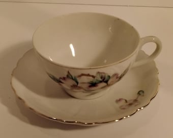 Nippon Yoko Boeki Co. Cup and Saucer Set -- Floral Pattern