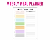 Weekly Meal Planner Printable | Daily Meal Planner Printable | Grocery List | Digital Download PDF