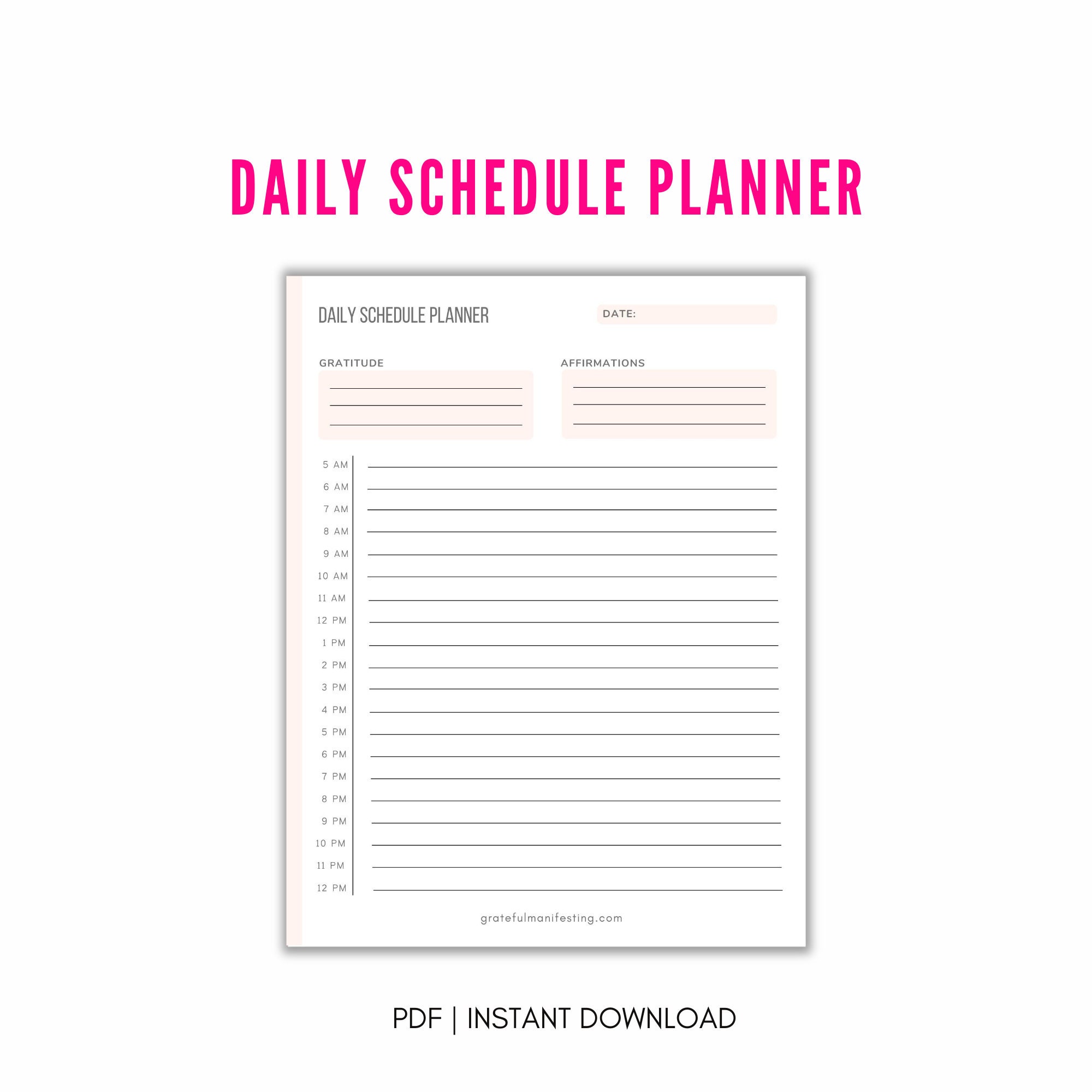 Daily Schedule Planner Printable | to Do List Printable - Etsy