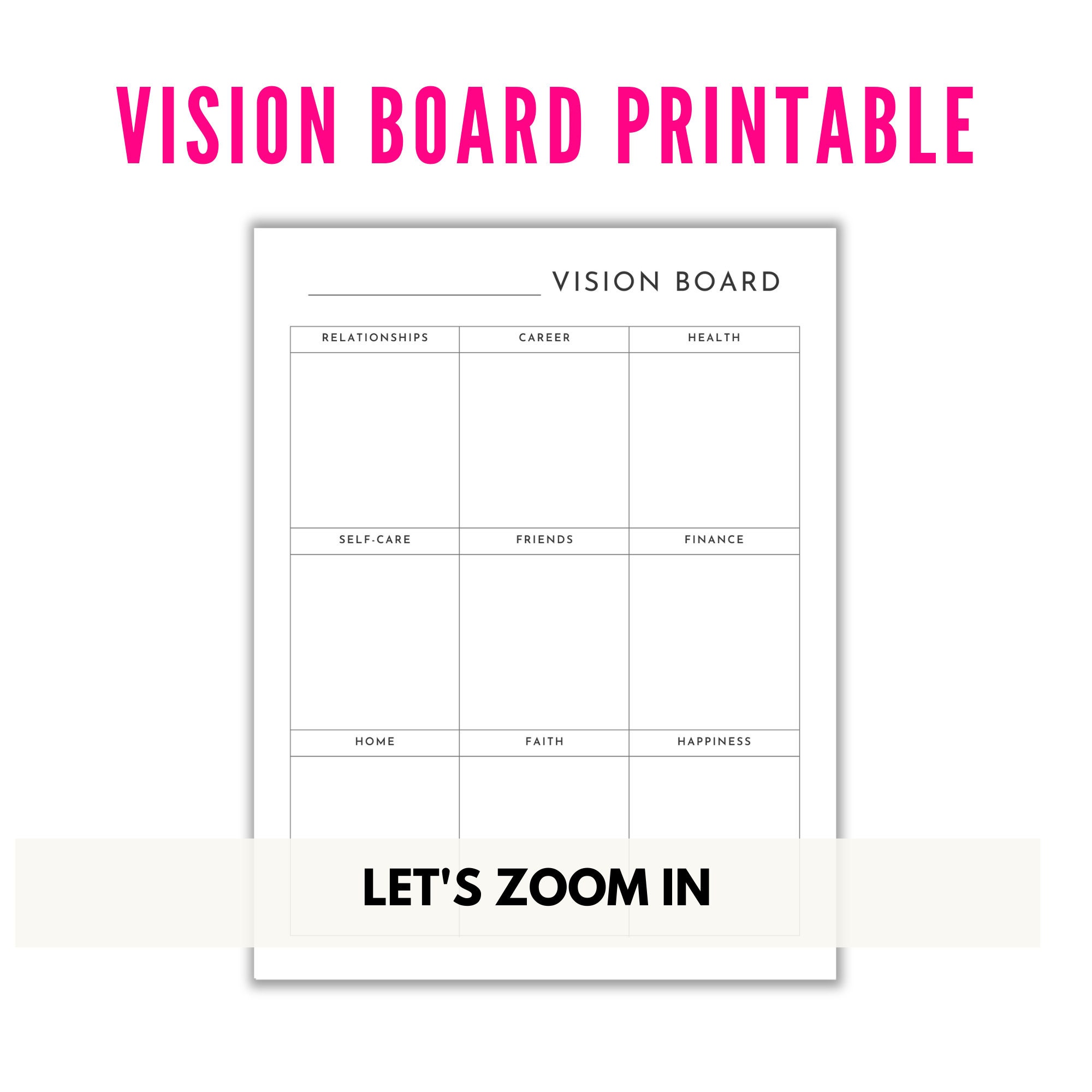 Vision Board Printable Focus Board Printable Vision Board - Etsy