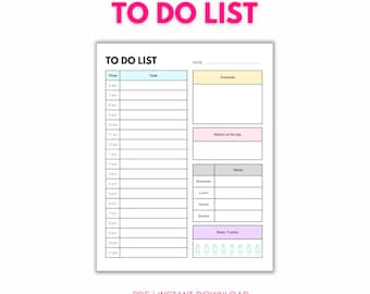 To Do List Printable | PDF | To Do Planner | Daily To Do List | Daily Planner | Daily Scedule PLanner | Daily Scedule To Do List