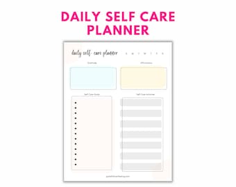 Daily Self Care Planner Printable | Self Care Planner Digital | Self Care To Do List | Self Care Activity Planner