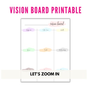 Vision Board Printable Focus Board Printable Vision Board PDF Simple ...