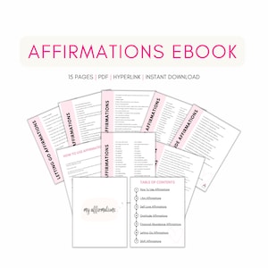 Daily affirmations printable | Affirmations ebook printable | digital download pdf | Hyperlinked affirmations ebook