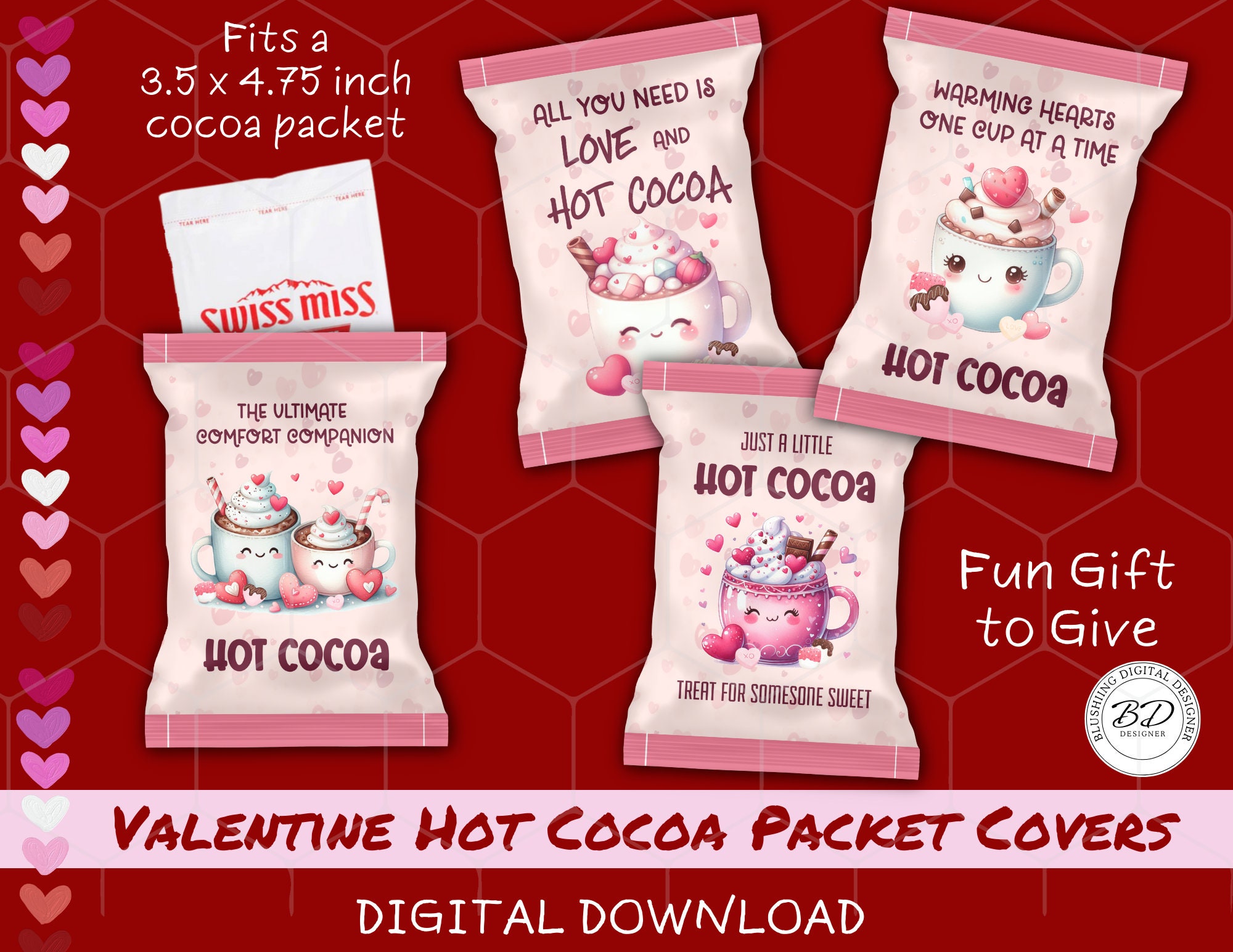 Printable Digital Download Cocoa Packet Cover, Hot Chocolate Cocoa ...