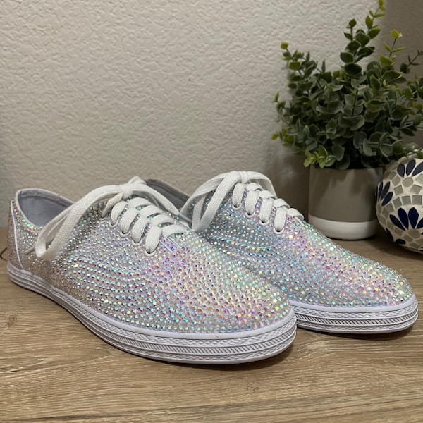 silver rhinestone sneakers