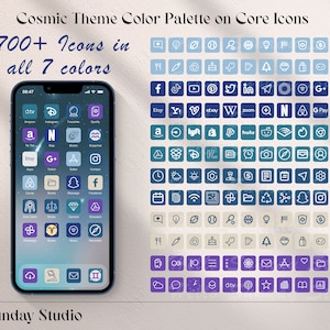 Cosmic Zodiac iOS16 App Icon pack Bundle, iOS14 App Wallpapers, Minimal iphone colors, Social App Cover, iOS 15, Beautiful Aesthetic Icons