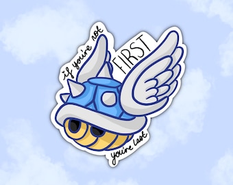 1st place Blue shell cute typography sticker