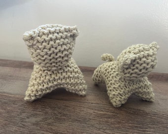 Waldorf Inspired Hand Knitted Cat and Kitten