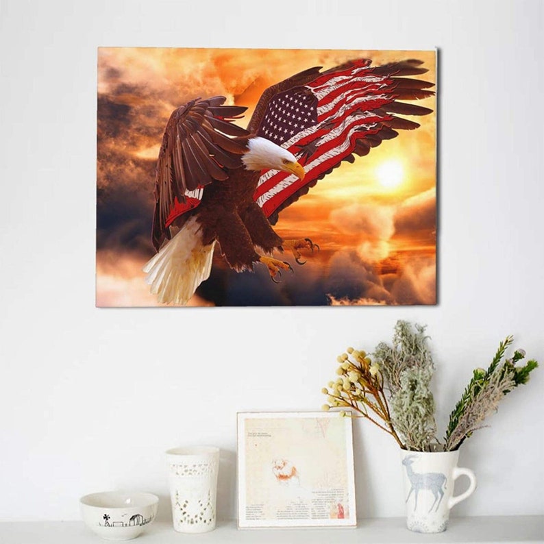 American Bald Eagle Wall Art Flying Eagle Canvas Prints Etsy