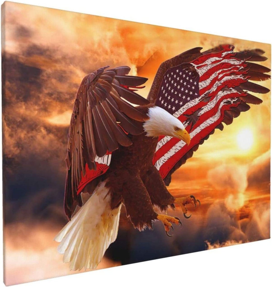 American Bald Eagle Wall Art Flying Eagle Canvas Prints Etsy