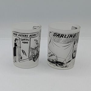 Vintage Cheeky Adult Humor Shot Glasses! Hazel Atlas 1940s