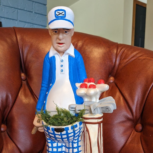 Hilarious Golfer Statue with Small Planter or Dish - The Perfect Gift!