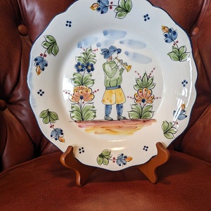 Signed J Willfred Hand-Painted VTG Plate From Portugal - Peint A La Main