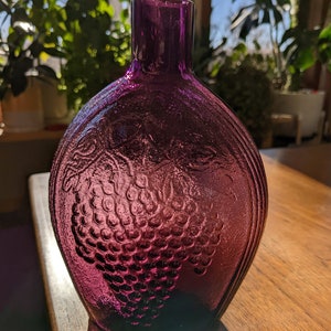 VTG Amethyst Flask Vase - Purple & Eagle Motif - Likely Clevenger Brothers