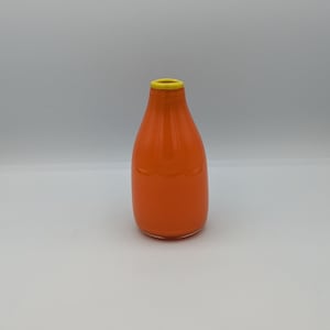 Retro Italian Vintage Empoli Glass Vase - Orange Opaline, Hand-Blown MCM Art Glass