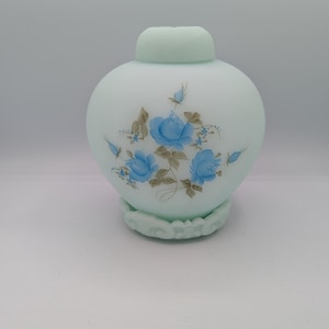 Vintage Fenton Hand-Painted Ginger Jar with ALL Three Pieces Intact and in Impeccable Condition - Signed, Fenton #7288