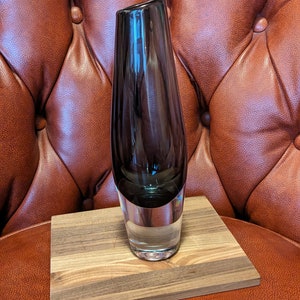 1950s SIGNIERTE Orrefors Skandinavische Smoky Grey Torpedo Vase - Einwandfreier Zustand #3591