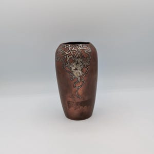 Lovely Vintage Heintz Arts & Crafts Sterling Silver Overlay on Bronze Vase - Collectible, #3643B