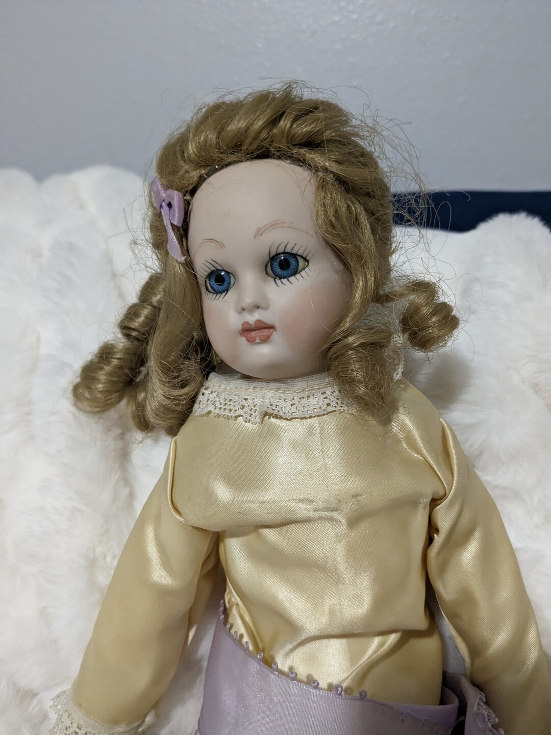 Antique German Bisque Porcelain Doll Curly Hair Signed Etsy