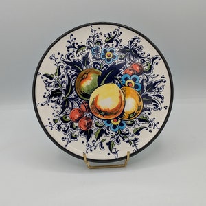 7&quot; Ceramar Hand-Painted Plate from Spain - Fruit & Flowers!