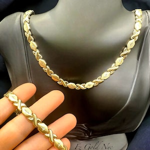 Hugs and kisses necklace and bracelet set deals