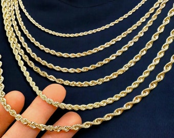 10K Real Gold Franco Chain - 16"/18"/20"/22"/24" length and 1.8MM/2MM/2.5MM/3MM/3.5MM/4MM for Women/Men