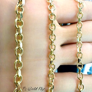 14K Real Gold - Round Box Chain Bracelet - 14K Gold Chain Bracelet - 7.5&#39;&#39; Unisex Chain Bracelet - 14K Yellow Gold Bracelet