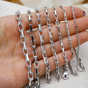 14K Real Gold Cable Chain Bracelet, Gold Chain Bracelet- All Size  - 7&#39;&#39; -7.5&#39;&#39;- / 8&#39;&#39; Unisex Chain Bracelet - 14K White Gold Bracelet