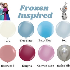 Frozen Inspired Balloons, Latex Balloons, Dusty Blue, Blue Slate, Burgundy, Mauve, Silver, Birthday Decor, DIY Balloon Arch, Princess Party