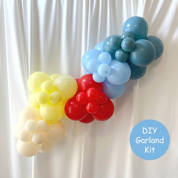 Circus Balloon Garland Kit | Carnival Birthday | First Birthday | Circus Birthday | Red, Blue, Yellow | DIY Balloon Garland