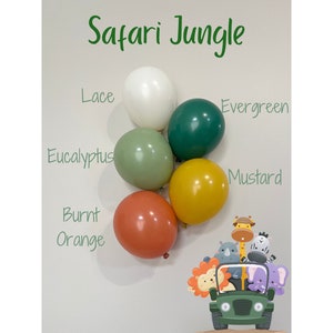 Safari Jungle Balloon Garland, DIY Balloon Arch, Wild One Birthday, Green, Burnt Orange, Brown, Mustard Balloons for Baby Shower