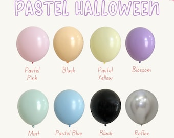 Pastel Halloween Balloons | Pastel Balloons | DIY Balloon Garland | Silver Balloons | Pastel Rainbow