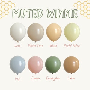 Classic Winnie Balloons, Dusty Blue, Dusty Pink, Eucalyptus, Sage, Blush, Baby Shower, Neutral Balloons