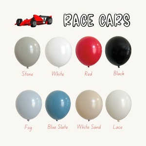Race Car Balloons | Racing Theme Birthday | Race Car Garland | Cars Birthday | Red, Black, Blue, White | Two Fast Birthday