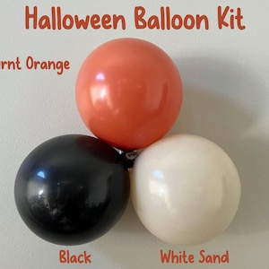 Neutral Halloween Balloon Garland Kit, Fall Color Latex Balloons, Burnt Orange, Black, Sand, Balloon Arch DIY