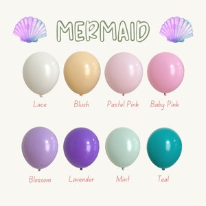 Mermaid Under the Sea Balloon, Pastel Rainbow, Pink, Purple, Teal, Birthday