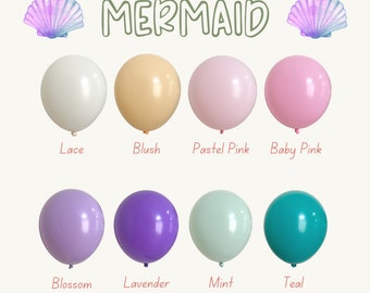 Mermaid Under the Sea Balloon, Pastel Rainbow, Pink, Purple, Teal, Birthday