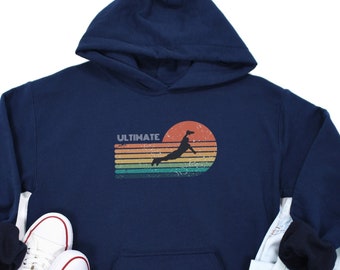 Retro Ultimate Frisbee Hoodie, Men&#39;s or Women&#39;s Ultimate Frisbee Sweatshirt, Gift for Ultimate Frisbee, Ultimate Frisbee Hoodie