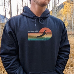 Retro Ultimate Frisbee Hoodie, Men&#39;s or Women&#39;s Ultimate Frisbee Sweatshirt, Gift for Ultimate Frisbee, Ultimate Frisbee Hoodie