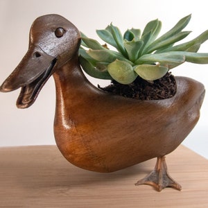 Original Duck Bowl, Flower Pot, Succulent Planter, 3D Printed, Wooden Dish