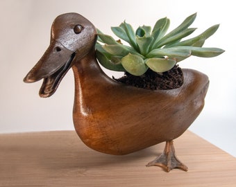 Original Duck Bowl, Flower Pot, Succulent Planter, 3D Printed, Wooden Dish