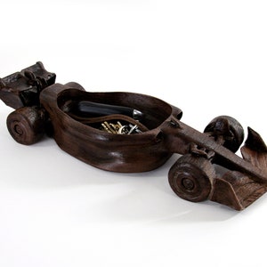 Originele F1-autoschaal, houten schaal, bloempot, vetplant, 3D-geprint materiaal