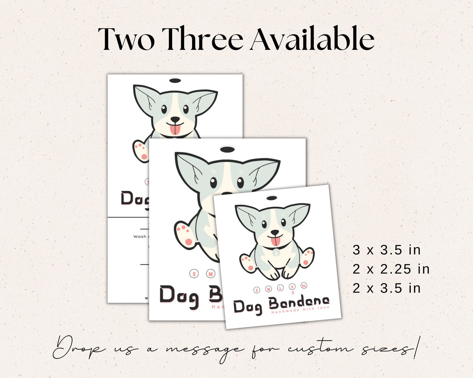 Printable Dog Bandana Label Dog Bandana Label Printable Dog Etsy